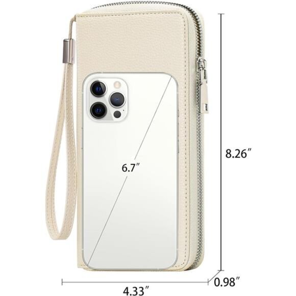 New Womens Wallet RFID Blocking Leather Zip Around Wallet Large Capacity - Picture 2 of 6